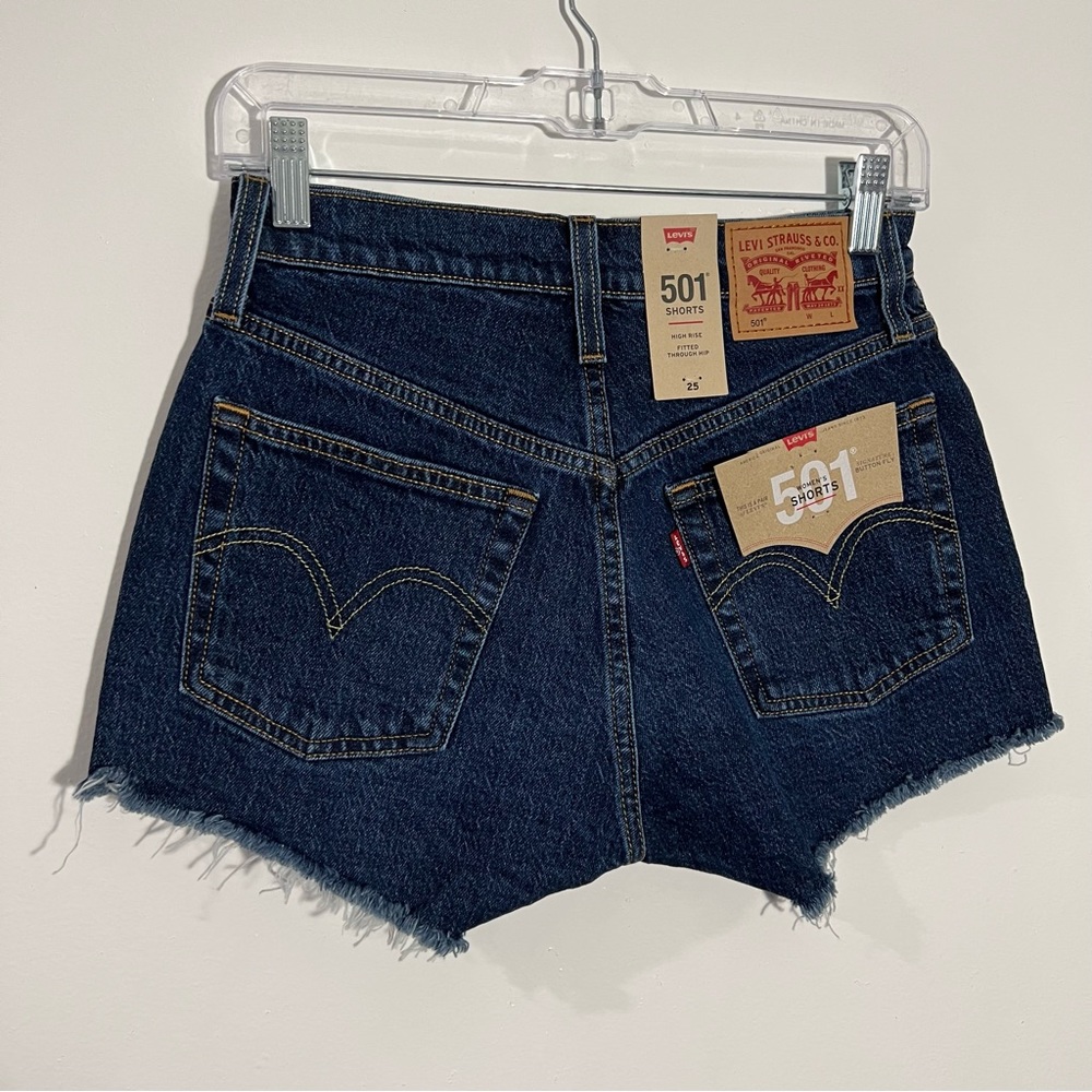 Levi's 501 High Rise Cut Off‎ Shorts Button Fly Size 25 90s Y2K Streetwear - Picture 6 of 9